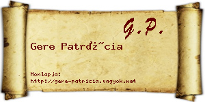 Gere Patrícia névjegykártya